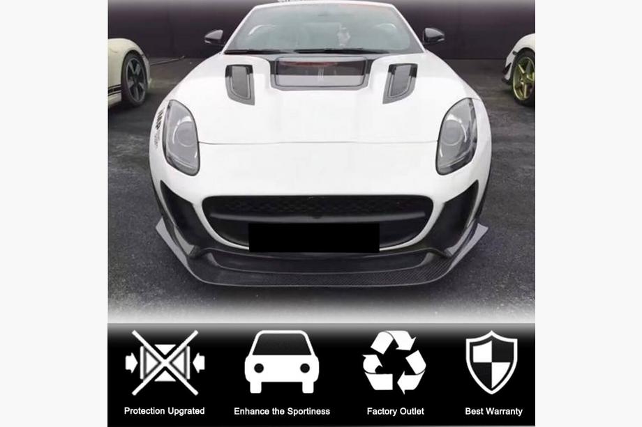 Jaguar F-Type 2013–2024 Priekšējā bampera lūpas uzlika (Base 2017-2019, oglekļa šķiedra) Foto 3