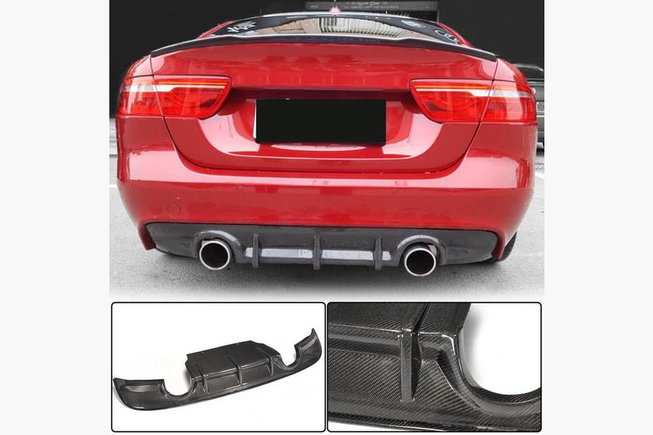 Jaguar XE 2016– Aizmugurējā bampera difuzors V2 (2015-2019, oglekļa šķiedra) Image