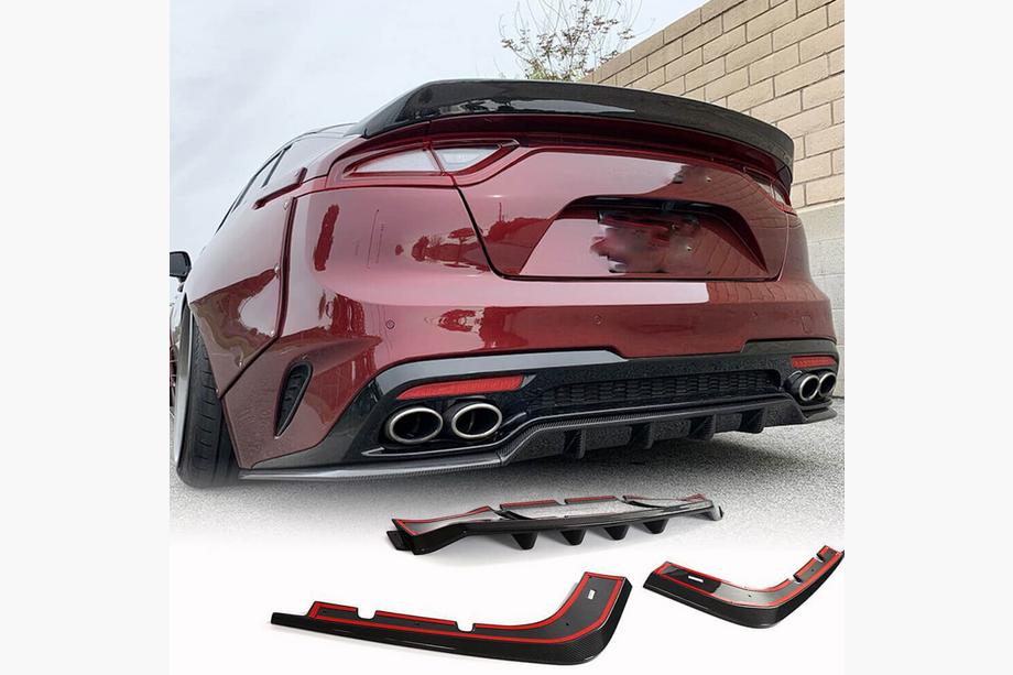 Kia Stinger 2017–2023 Aizmugurējā bufera difuzors (karbons) Image