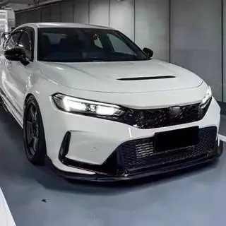 Priekšējā bampera lūpa (lip) Lip V2 (oglekļa šķiedra) Honda Civic HB 2021– foto 3
