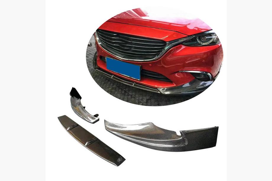 Mazda 6 2012–2024 Priekšējā bampera lūpas uzlika Lip V1 (2017-2019, Oglekļa šķiedra) Image