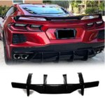 Chevrolet Corvette C8 2019– Aizmugurējā bampera difuzors V2 (2019-2022, Karbons) foto 7