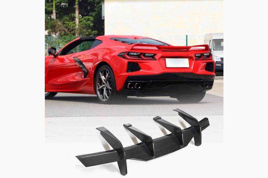 Chevrolet Corvette C8 2019– Aizmugurējā bampera difuzors V2 (2019-2022, Karbons) Image