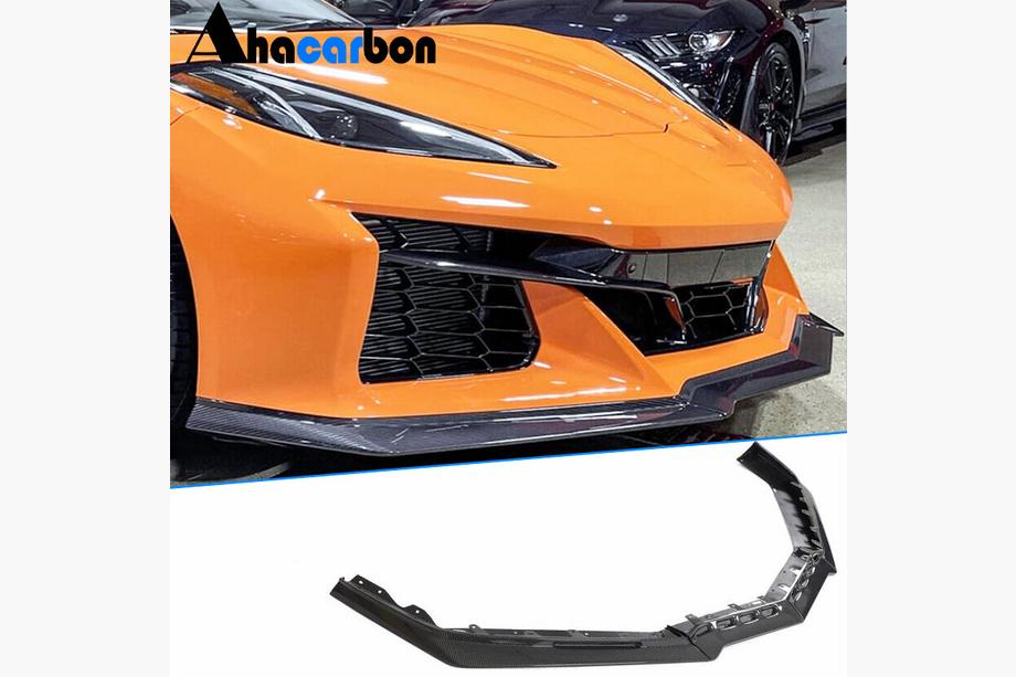 Chevrolet Corvette C8 2019– Priekšējā bampera lūpa (Z06, 2020-2024, oglekļa šķiedra) Foto 1