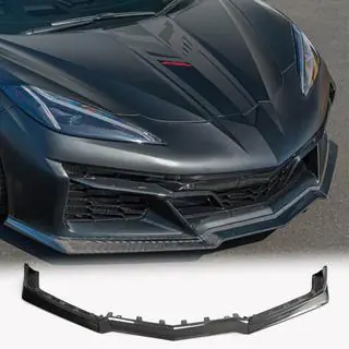 Oglekļa šķiedras priekšējā bampera lūpa (Z06, 2022-2024, carbon) foto 1