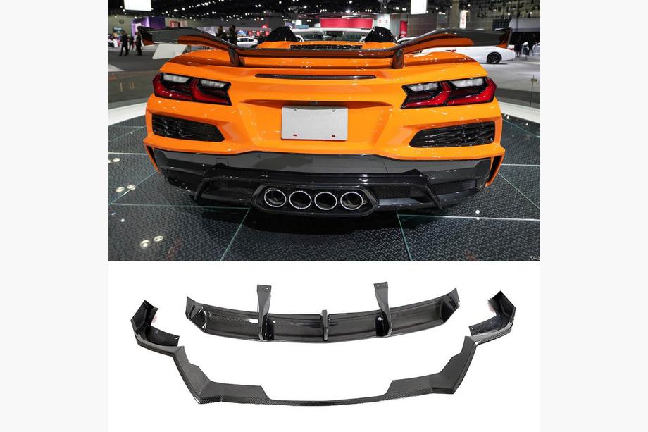 Chevrolet Corvette C8 2019– Aizmugurējā bufera difuzors (Z06, 2022-2024, karbonšķiedra) Image