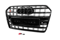 Audi A6 C7 2011–2017 Priekšējā melnā radiatora reste S-Style (2014-2017) foto 3