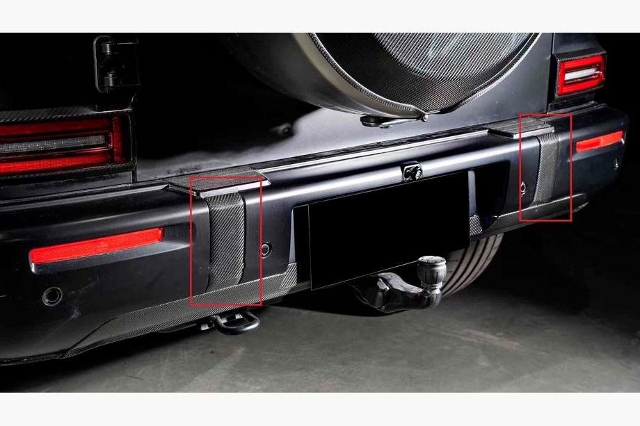 Mercedes G class W465 2025– Priekšējā un aizmugurējā bufera lūpu uzliku komplekts (G63 AMG, oglekļa šķiedra) Foto 2