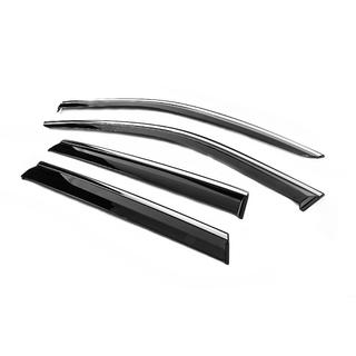 Logu vēja deflektori ar hromētu līsti Niken Luxury (4 gab.) Jeep Grand Cherokee WK2 2010–2021 foto 2