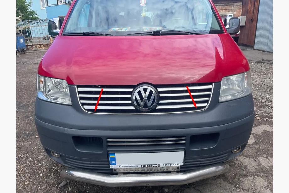 Volkswagen T5 Transporter 2003–2010 Radiatora režģa apmale (nerūsējošais tērauds) Foto 3