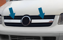 Volkswagen T5 Transporter 2003–2010 Centrālās radiatora restes uzlikas (2 gab., nerūsējošais tērauds) Carmos - turku teras foto 6