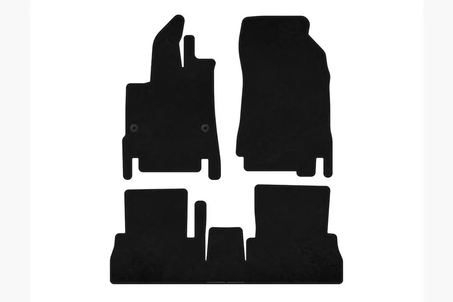 Peugeot Partner/Rifter 2019– Deluxe tekstila salona paklāji (7-vietīgs/garā bāze, melni) Image