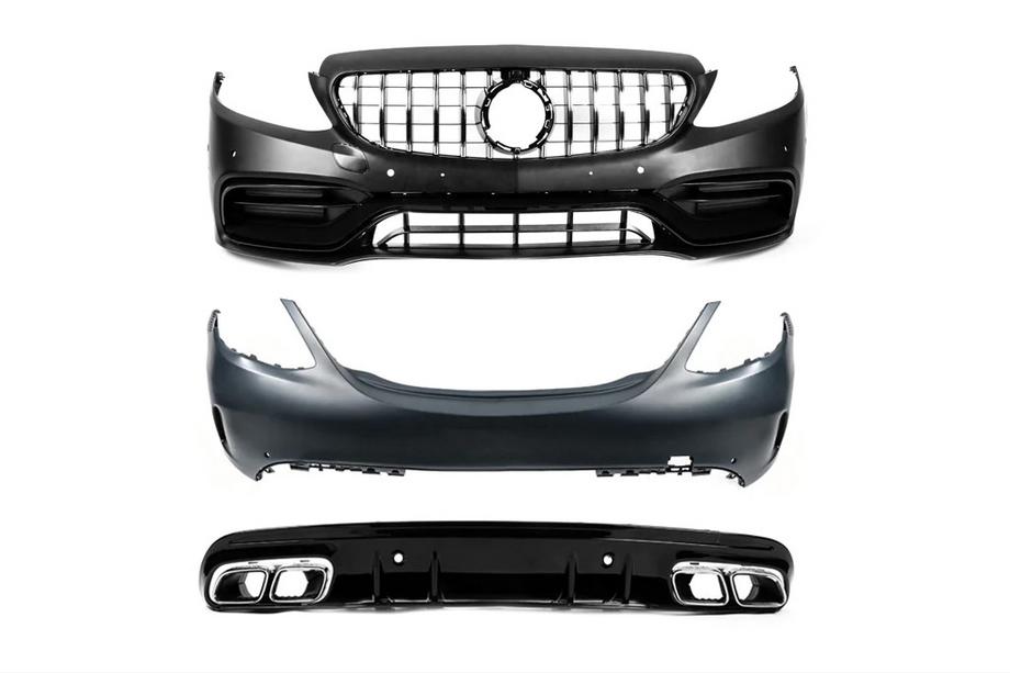 Mercedes C-class W205 2014–2021 Virsbūves komplekts ar pilnu aizmugurējo buferi (AMG C63-designs 2018-2021) Image