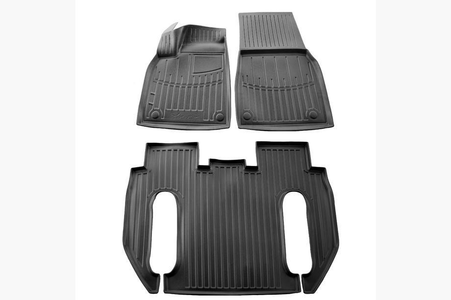 Tesla Model X 2015– Stingray 3D gumijas salona paklājiņi (Plaid, 6-vietīgs, 3 gab.) Foto 1