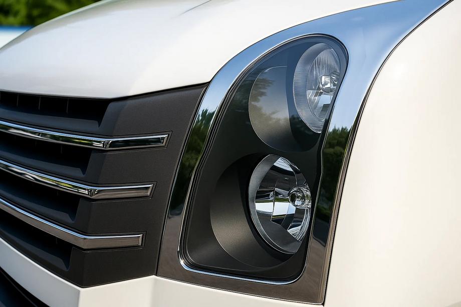 Volkswagen Crafter 2006–2016 Priekšējo lukturu uzlikas (2 gab., nerūsējošais tērauds) Foto 4