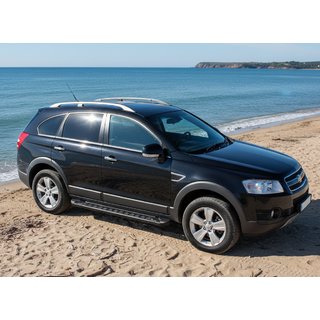 Sānu sliekšņi RedLine Black (2 gab., alumīnijs) Chevrolet Captiva 2006–2019 foto 2
