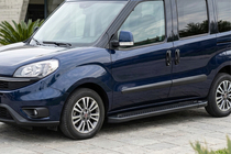 Fiat Doblo II 2010–2022 Sānu sliekšņi Allmond Black (2 gab., alumīnijs) foto 1