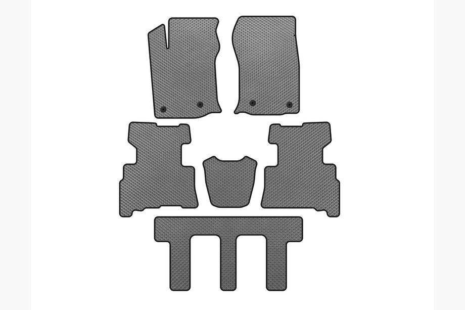Toyota 4Runner 2009–2024 EVA salona paklāji (3 rindas, 2014-2024, 7 vietas, pelēki) Foto 1