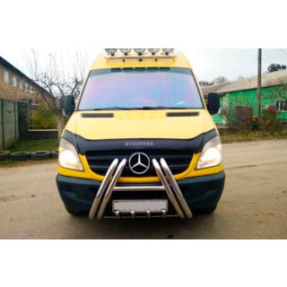 Priekšējais aizsargstienis F1-01 (2013-2018, nerūsējošais tērauds) Mercedes Sprinter W906 2006–2018 foto 4