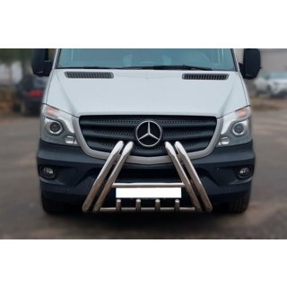 Priekšējais aizsargstienis F1-01 (2013-2018, nerūsējošais tērauds) Mercedes Sprinter W906 2006–2018 foto 1