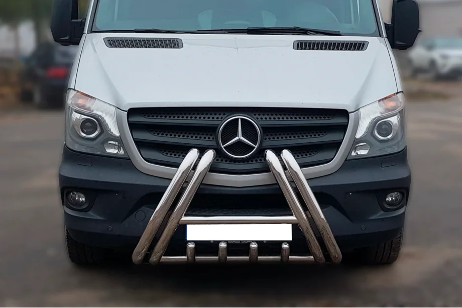 Mercedes Sprinter W906 2006–2018 Priekšējais aizsargstienis F1-01 (2013-2018, nerūsējošais tērauds) Foto 1