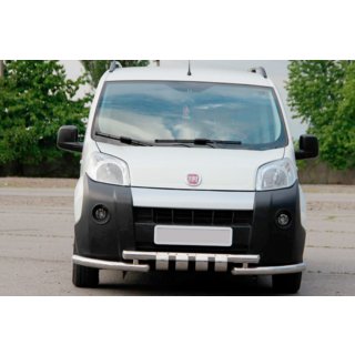 Priekšējais aizsargstienis Shark (nerūsējošais tērauds) Fiat Fiorino/Qubo 2008–2024 foto 1