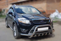 Ford Kuga 2008–2013 Priekšējais aizsargstienis (bullbar) WT003-Exclusive (nerūsējošais tērauds) foto 2