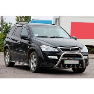 Priekšējais aizsargstienis (bull bar) WT004 (nerūsējošais tērauds) SsangYong Action 2005–2018 foto 3