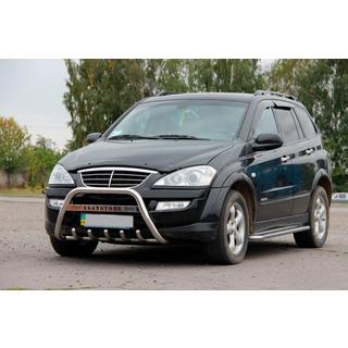 Priekšējais aizsargstienis (bull bar) WT004 (nerūsējošais tērauds) SsangYong Action 2005–2018 foto 2