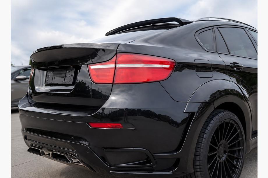 BMW X6 E71 2008–2014 Jumta spoilers (melns spīdīgs) Image