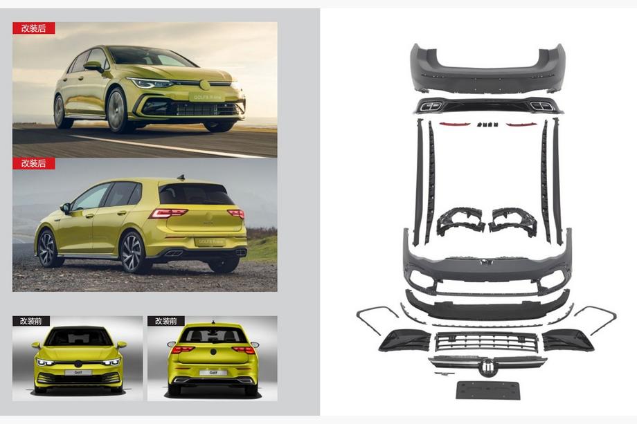 Volkswagen Golf 8 2019– R-Line virsbūves komplekts (bodykit) Image