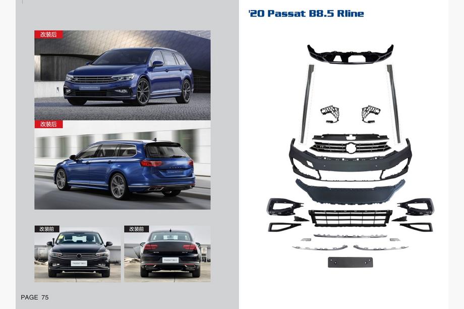 Volkswagen Passat B8 2015–2023 R-Line virsbūves apdares komplekts (2020+) Image
