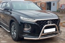 Hyundai Santa Fe 4 2018–2023 Priekšējais aizsargstienis "ūsainais" WT006 (nerūsējošais tērauds) foto 3