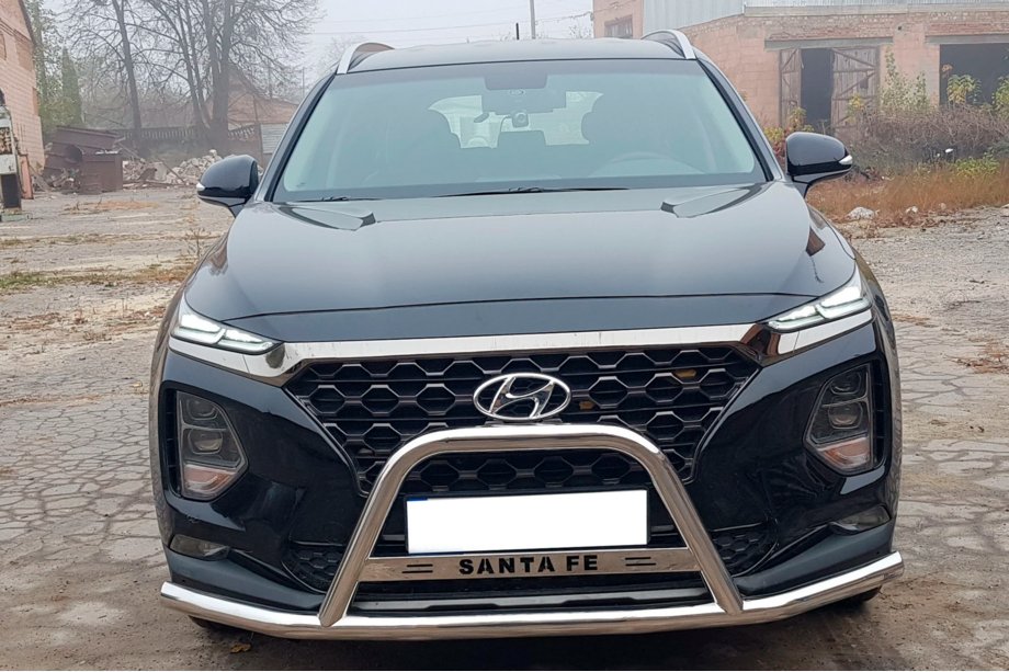 Hyundai Santa Fe 4 2018–2023 Priekšējais aizsargstienis "ūsainais" WT006 (nerūsējošais tērauds) Image