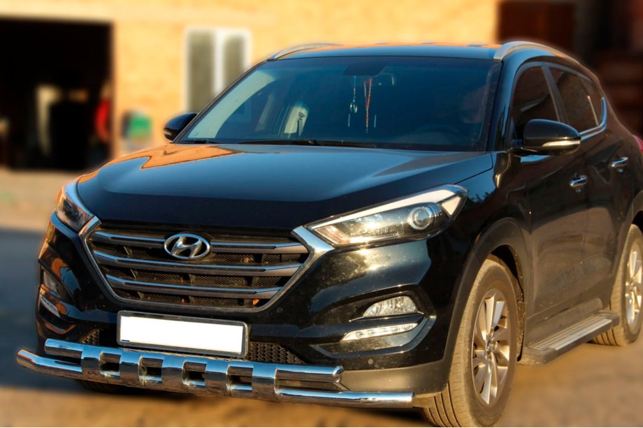 Hyundai Tucson TL 2016–2021 Priekšējais aizsargstienis Shark (nerūsējošais tērauds) Foto 1
