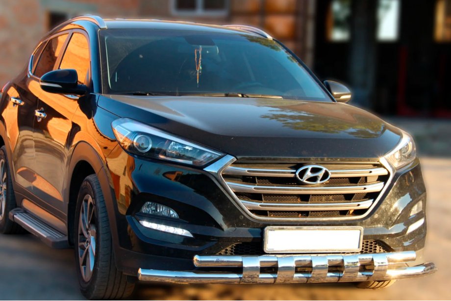Hyundai Tucson TL 2016–2021 Priekšējais aizsargstienis Shark (nerūsējošais tērauds) Foto 2