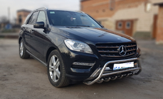 Mercedes GLE/ML class W166 2011–2018 Bullbar WT003 (nerūsējošais tērauds) foto 3