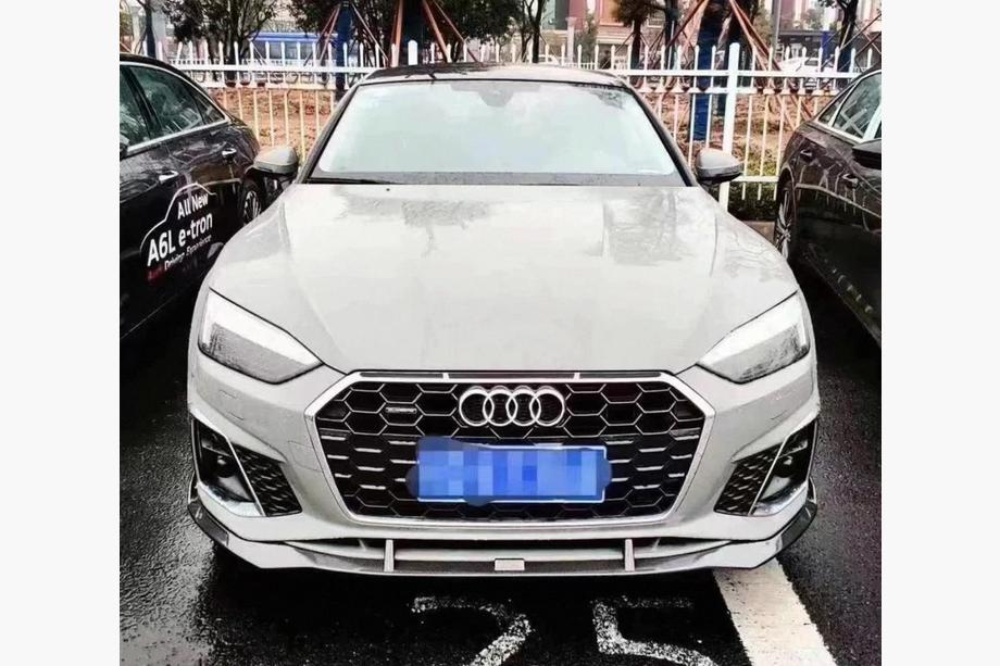Audi A5 2016–2025 Priekšējā bampera lūpa Lip V4 (S-Line 2021-2025, karbons) Image