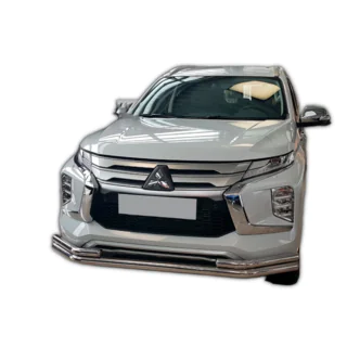Priekšējais aizsargstienis ST085 (2020+, nerūsējošais tērauds) Mitsubishi Pajero Sport 2015– foto 2