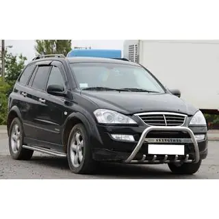 Priekšējais aizsargstienis (bull bar) WT004 (nerūsējošais tērauds) SsangYong Kyron 2005–2014 foto 2