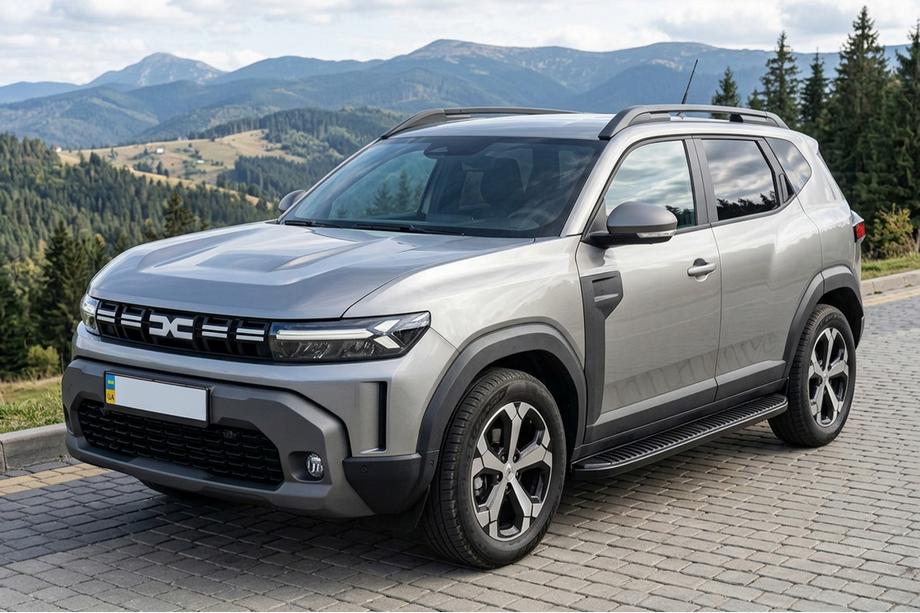 Renault Duster 2024– Sānu sliekšņi Tayga Black V1 (2 gab., alumīnijs) Image