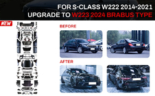 Mercedes S-class W222 2013–2022 Restailinga komplekts W223 BRB (ar durvju rokturiem un ieliktņiem) foto 1