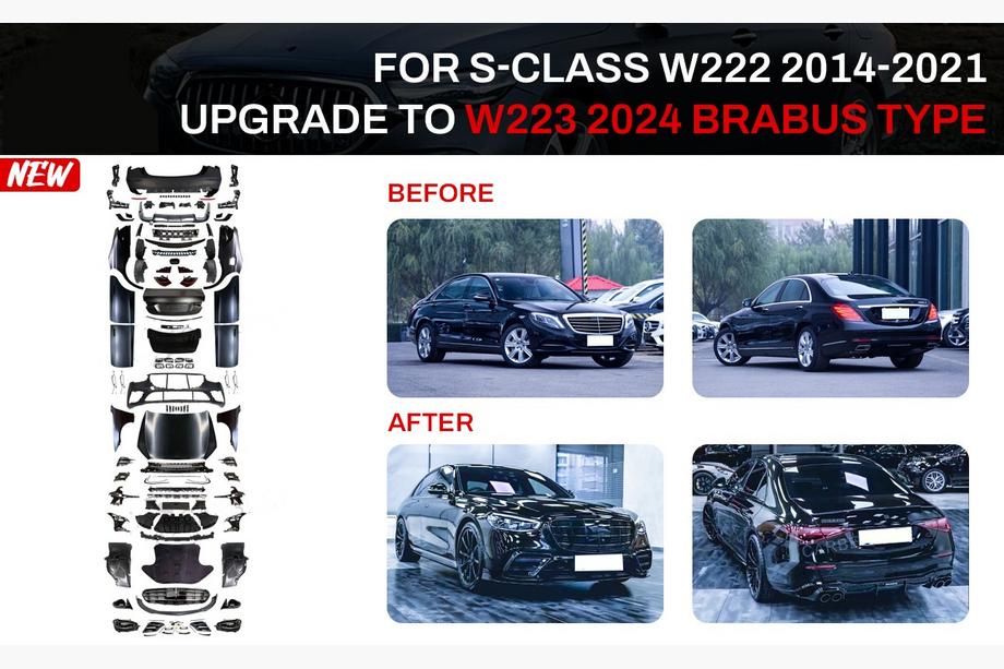 Mercedes S-class W222 2013–2022 Restailinga komplekts W223 BRB (ar durvju rokturiem un ieliktņiem) Image