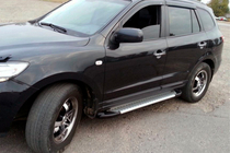 Hyundai Santa Fe 2 2006–2012 Sānu sliekšņi Line (2 gab., alumīnijs) foto 1