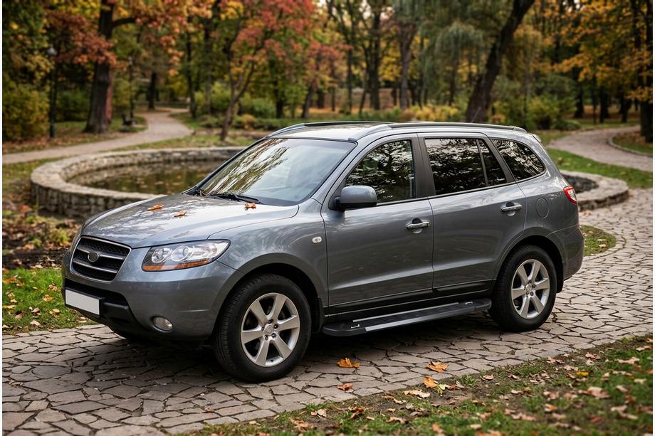Hyundai Santa Fe 2 2006–2012 Sānu sliekšņi RedLine Black (2 gab., alumīnijs) Image
