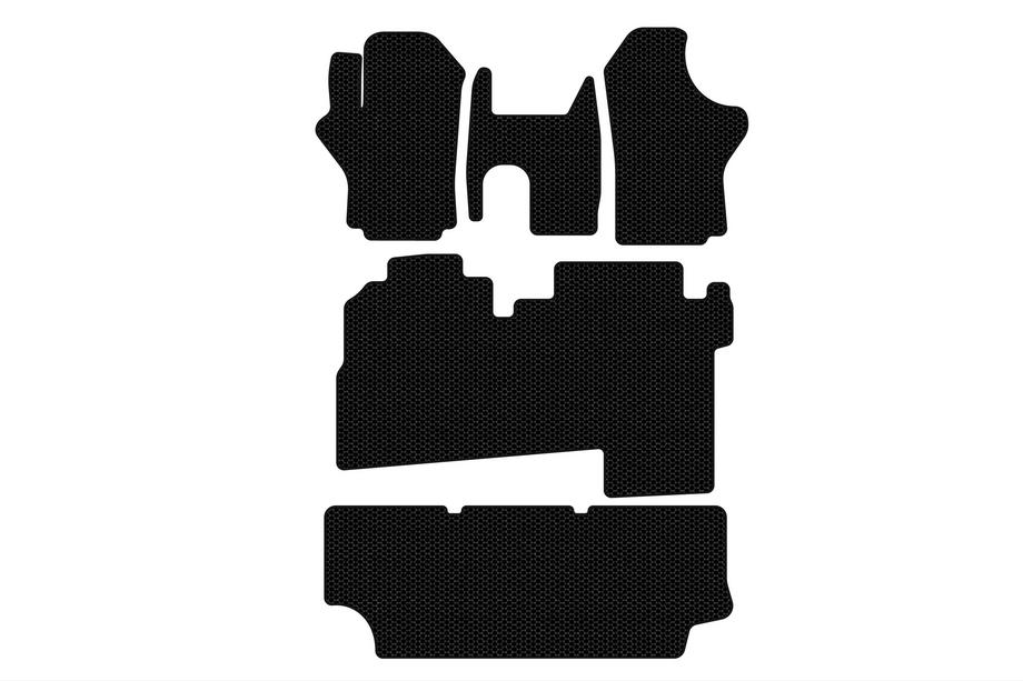 Hyundai H200, H1, Starex 1998–2007 Gumijas salona paklājiņi Carsuit (2004-2007, 3 rindas, 8-vietīgs, melni) Foto 1