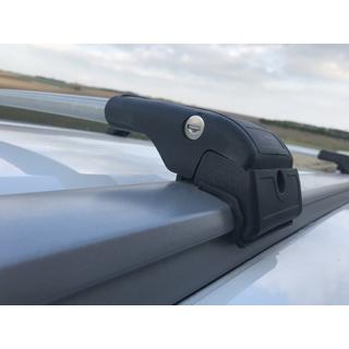 Jumta šķērsstieņi integrētiem jumta reliņiem ar atslēgas slēdzeni WingCarrier V2 (2 gab.) Renault Lodgy 2013–2022 foto 2