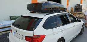 BMW 5. sērija F10/F11 2010–2016 Jumta šķērsstieņi integrētiem jumta reliņiem ar atslēgas slēdzeni WingCarrier V2 (2 gab.) Melns foto 19