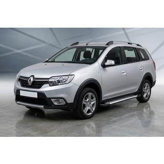 Sānu sliekšņi Line (2 gab., alumīnijs) Renault Logan MCV 2013–2022 foto 1