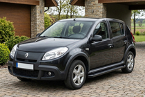Renault Sandero 2007–2013 Sānu sliekšņi Allmond Black (2 gab., alumīnijs) foto 1